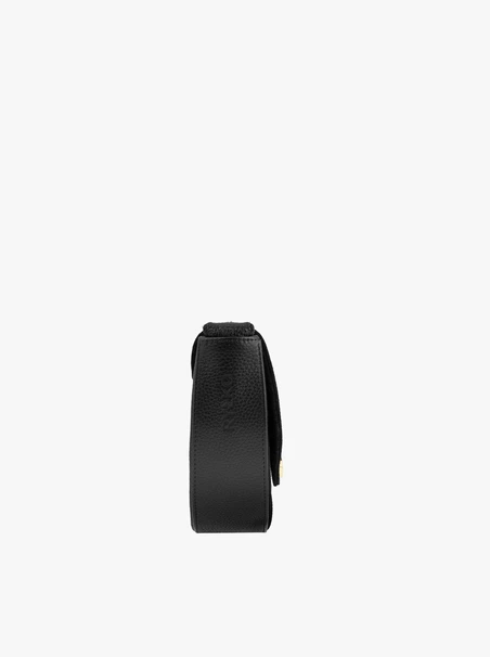 Schwarze Lederhandtasche mit Schnallenverschluss