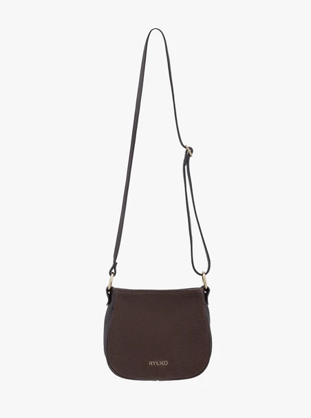 Handtasche aus braunem Leder und Velours