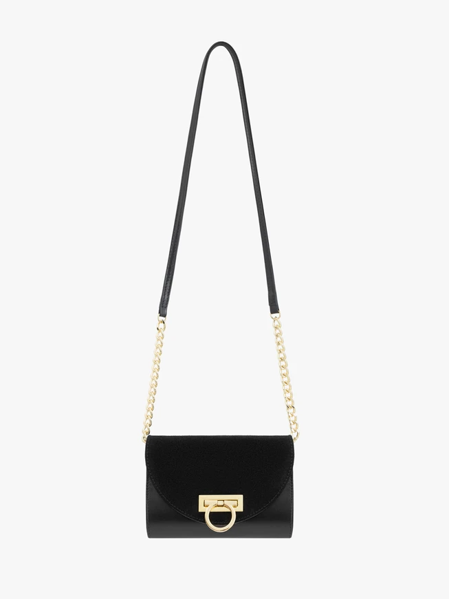 Schwarze Clutch Bag mit Kette