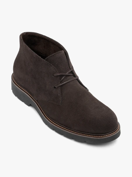 Dunkelbraune Velourslederstiefel