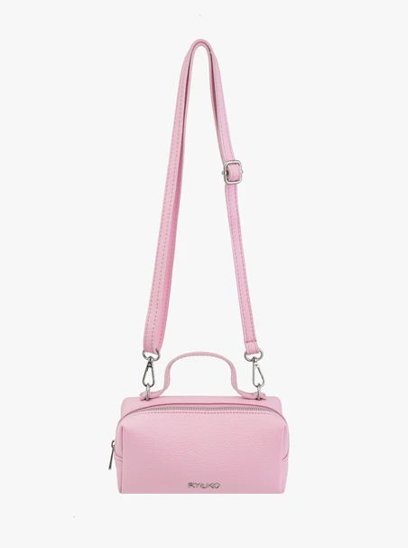 Hellrosa kleine Lederhandtasche