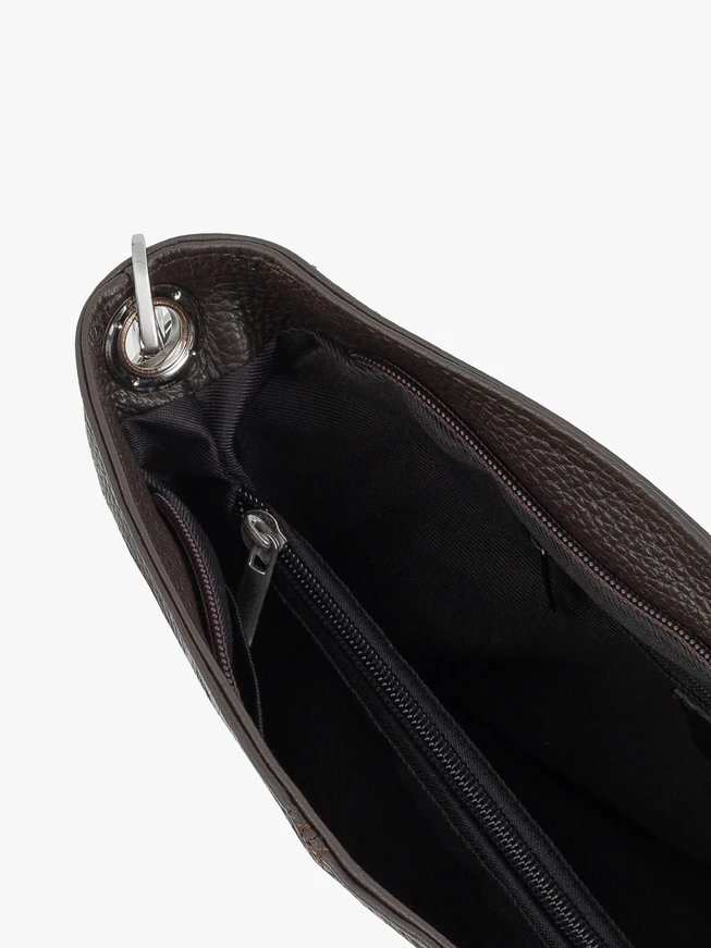 Handtasche aus dunkelbraunem Vollnarbenleder