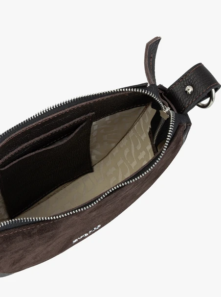 Dunkelbraune Crescent-Handtasche