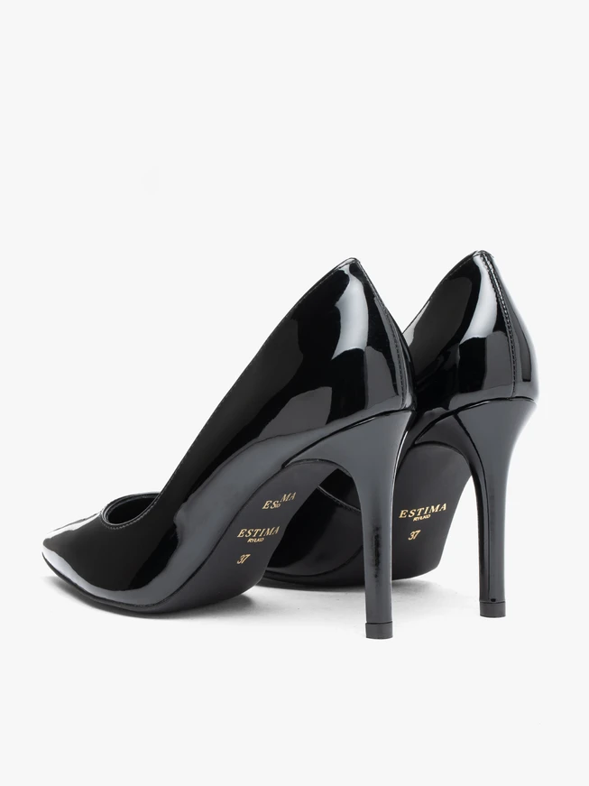 Schwarz lackierte Stiletto-Pumps