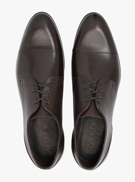 Dunkelbraune formelle Halbschuhe aus Leder