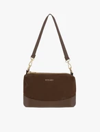 Handtasche aus hellbraunem Leder und Velours