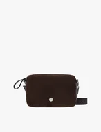 Dunkelbraune Handtasche mit breitem Riemen