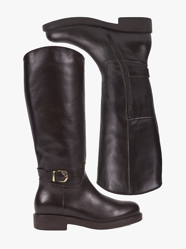 Dunkelbraune Offiziersstiefel