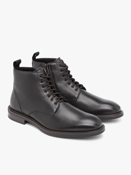 Dunkelbraune Vollnarbenlederstiefel