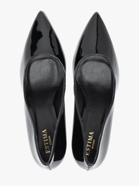 Schwarz lackierte Stiletto-Pumps