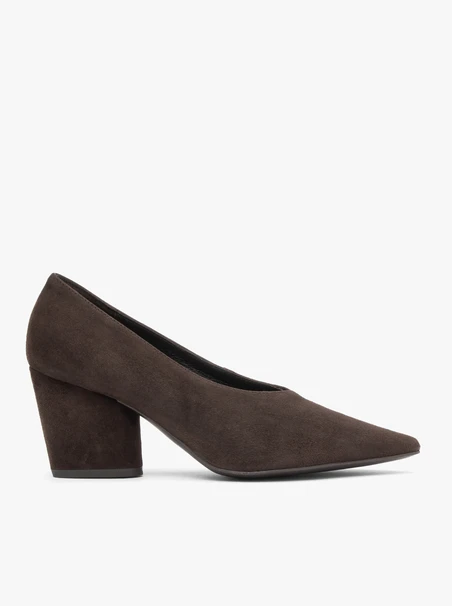 Dunkelbraune Pumps aus Veloursleder