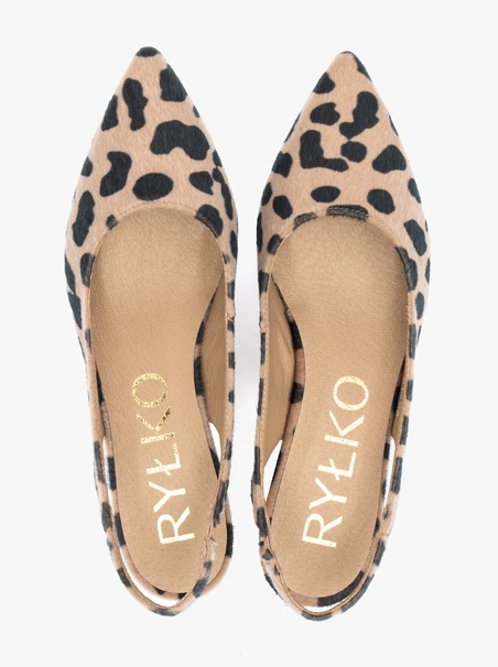 Slingback-Pumps mit Ozelot-Muster