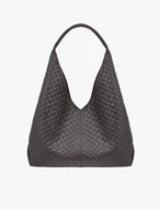 Dunkelbraune Leder-Hobo-Tasche