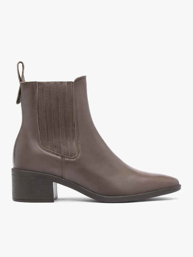 Hellbraune Stiefeletten aus Glattleder