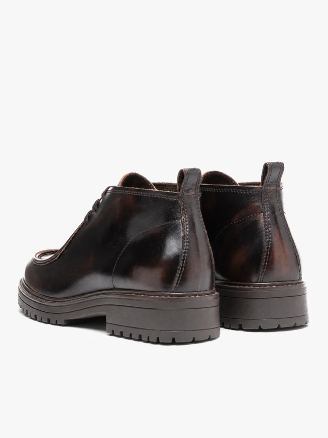 Dunkelbraune Vollnarbenlederstiefel