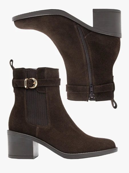 Dunkelbraune Slingbacks mit Schnallenverzierung