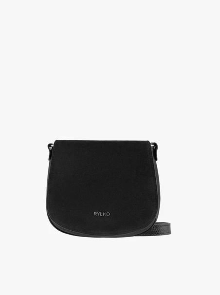 Handtasche aus schwarzem Leder und Velours