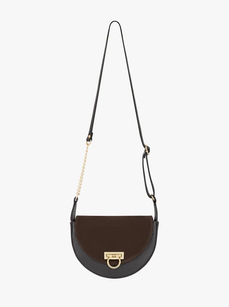 Dunkelbraune Lederhandtasche