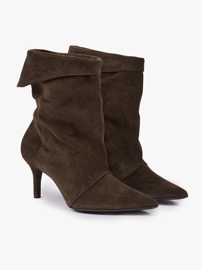 Braune Stiletto-Stiefel mit Manschetten