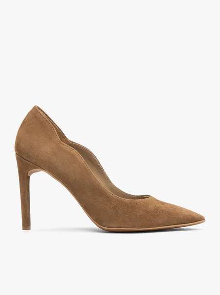 Stiletto-Pumps aus braunem Leder