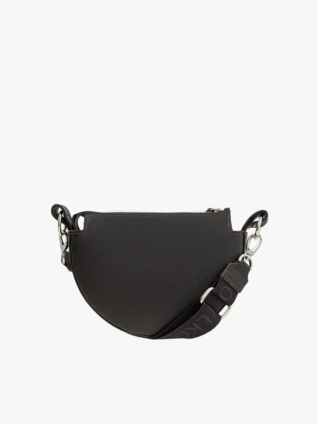 Dunkelbraune Crescent-Handtasche