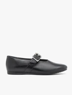 Schwarze Mary Jane Ballerinas mit Schnallenverzierung