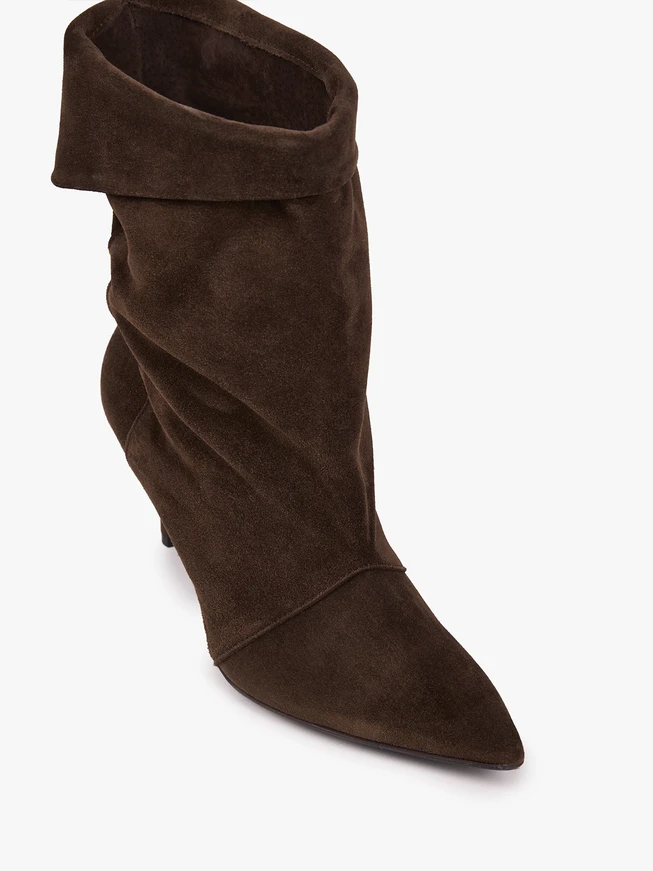 Braune Stiletto-Stiefel mit Manschetten