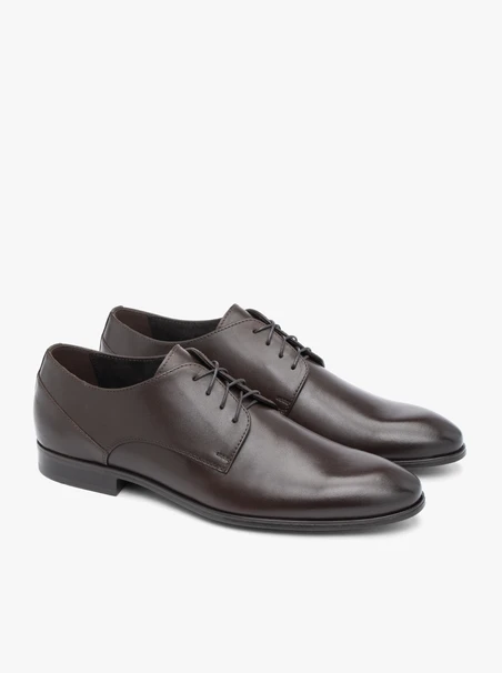Dunkelbraune formelle Halbschuhe aus Leder