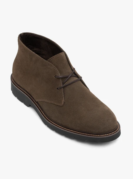 Stiefel aus olivfarbenem Veloursleder