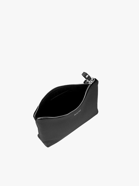 Schwarze Kosmetiktasche aus Glattleder