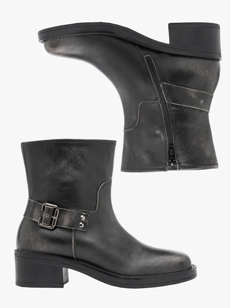 <p>Schwarz-graue Biker-Stiefeletten</p>