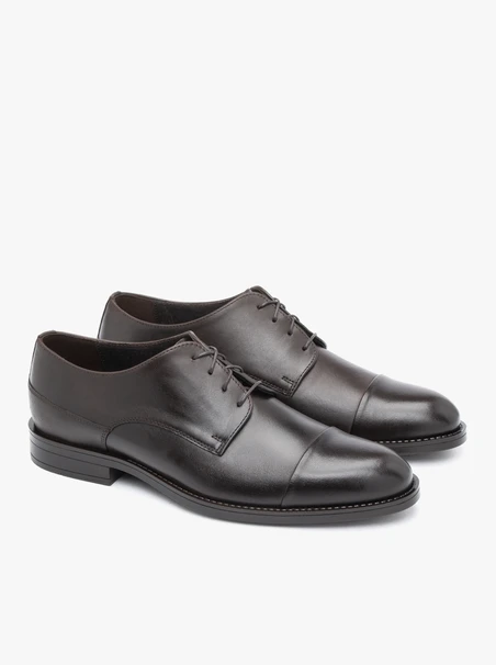 Braune elegante Halbschuhe aus Glattleder