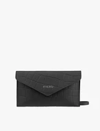 Schwarze Handtasche in Krokodilleder-Optik