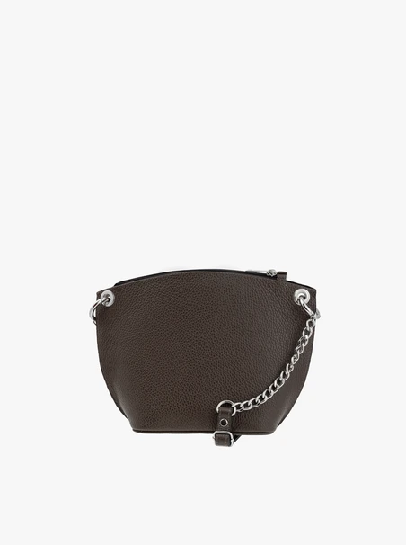 Dunkelbraune Handtasche mit Krokodil-Muster