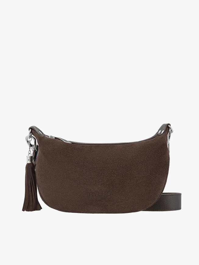 Dunkelbraune Handtasche mit Quaste