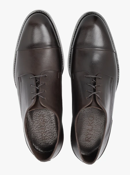 Braune elegante Halbschuhe aus Glattleder