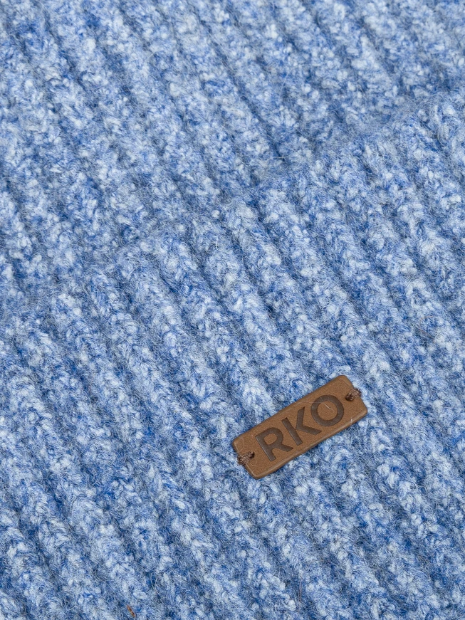 Blaue Mütze mit Wollanteil