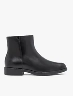 Schwarz genarbte Lederstiefel