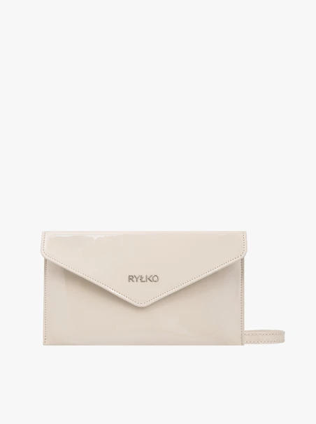 Beigefarbene Leder-Clutch
