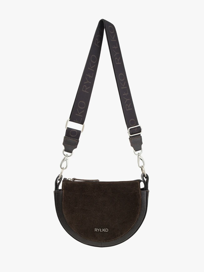 Dunkelbraune Crescent-Handtasche