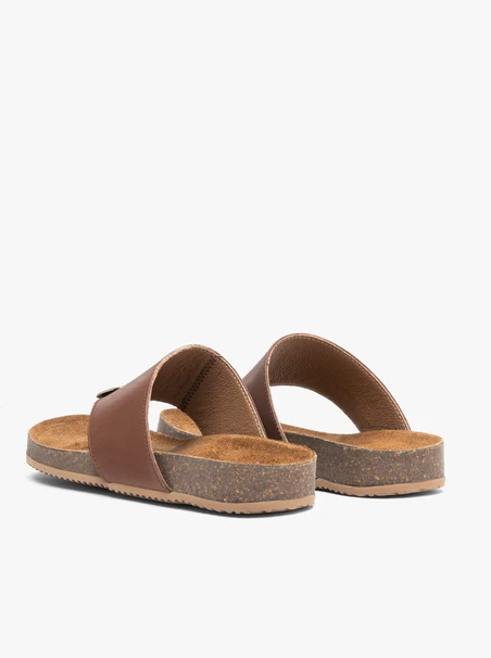 Braune Leder-Flip-Flops