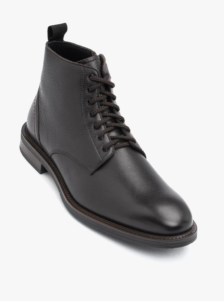 Dunkelbraune Vollnarbenlederstiefel