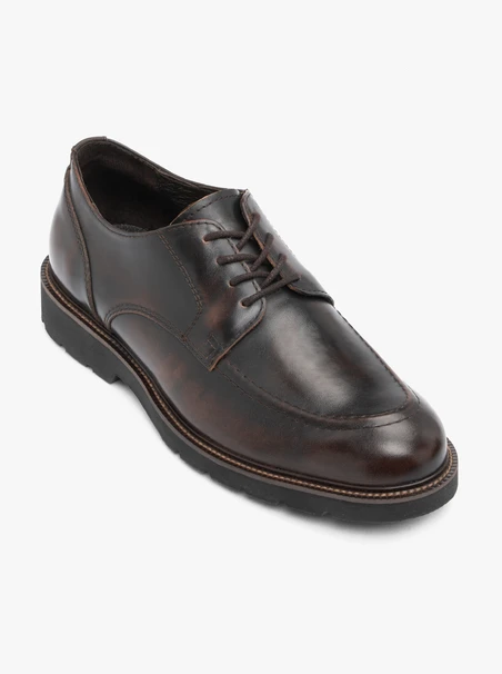 Dunkelbraune Lederhalbschuhe