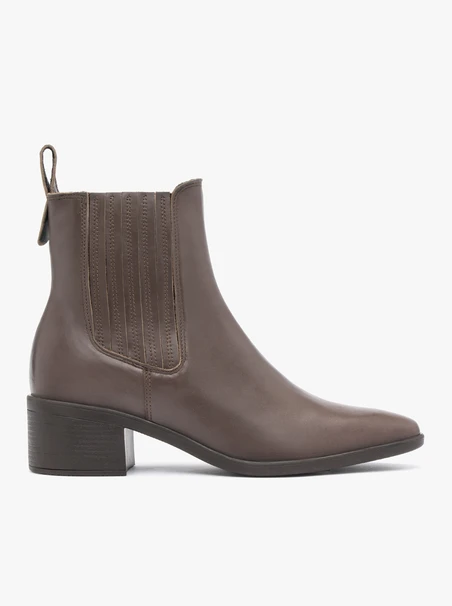 Hellbraune Stiefeletten aus Glattleder