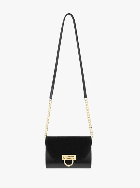 Schwarze Clutch Bag mit Kette