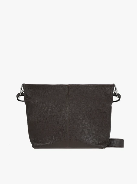 Handtasche aus dunkelbraunem Vollnarbenleder