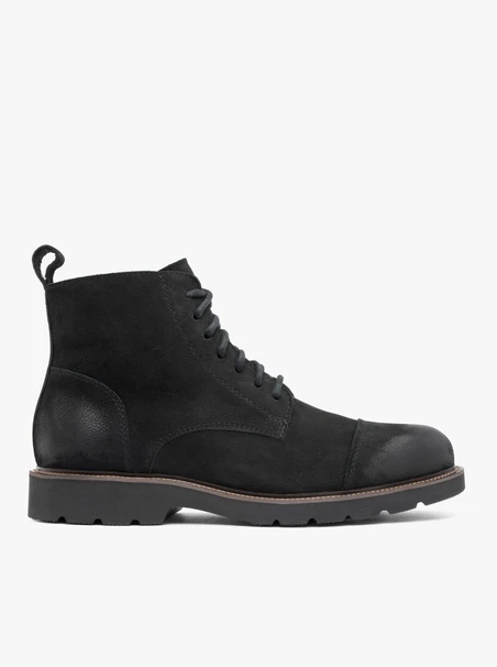 Schwarze Nubuk-Stiefel