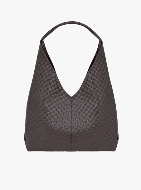 Dunkelbraune Hobo-Handtasche aus Leder