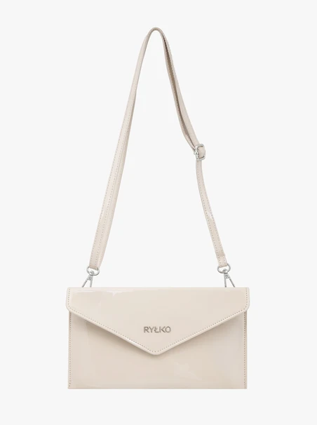 Beigefarbene Leder-Clutch