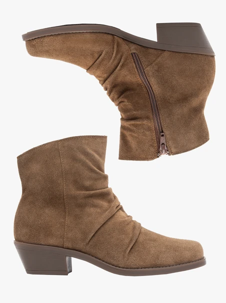 Dunkelbeige geknitterte Cowboystiefel